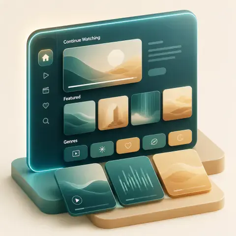 Composition abstraite représentant une interface lumineuse